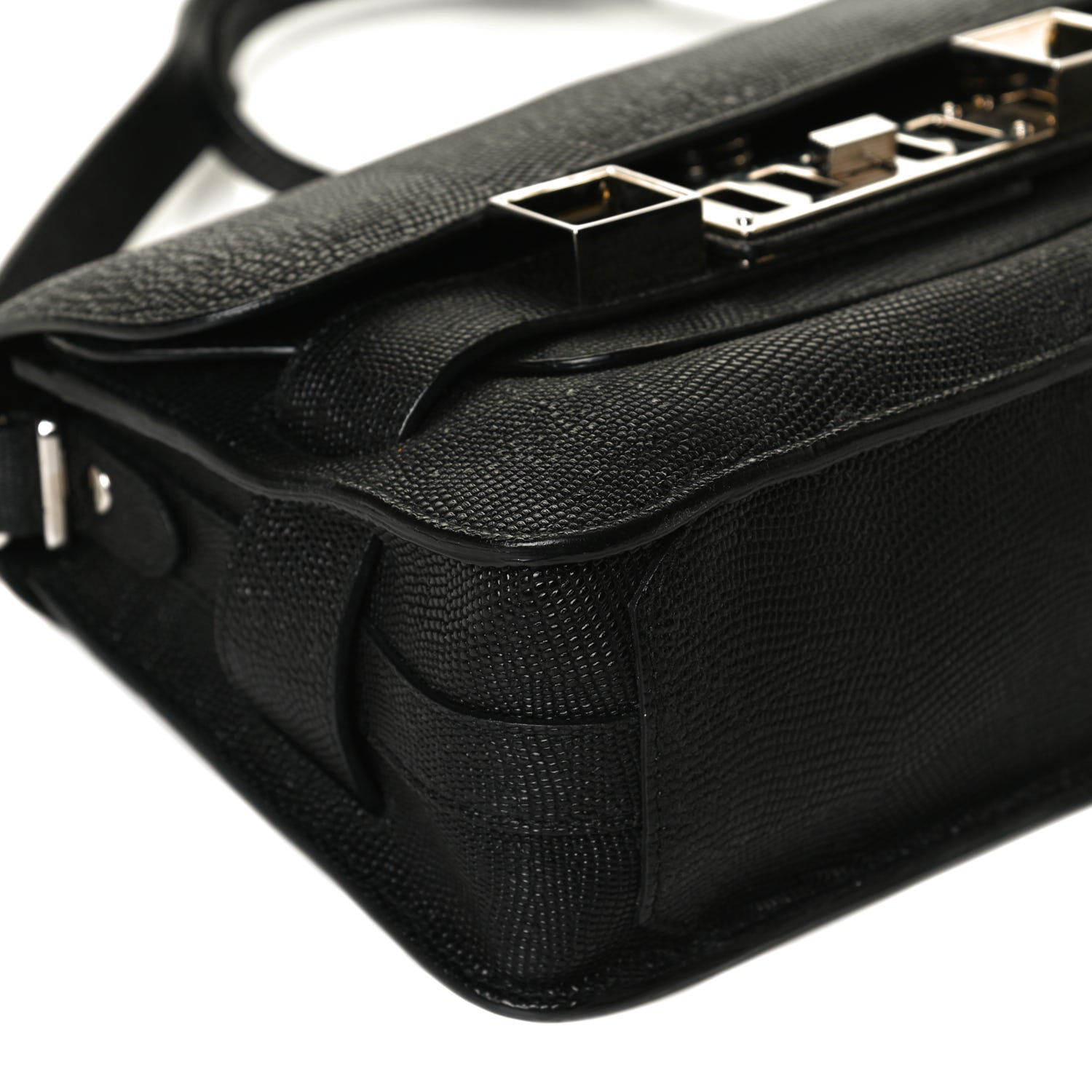 Proenza Schouler Calfskin Lizard Embossed Mini PS11 Classic Shoulder Bag Black 11 of 13