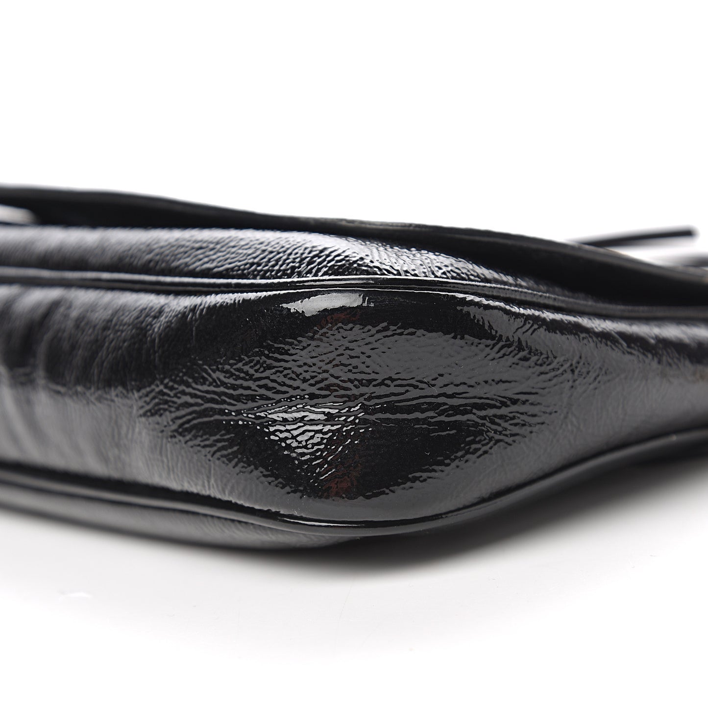 Patent Medium Soho Flap Crossbody Black