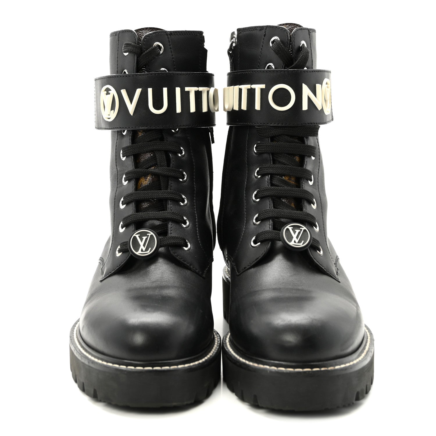 Louis Vuitton Calfskin Territory Flat Ranger Boots 38 Black 3 of 8