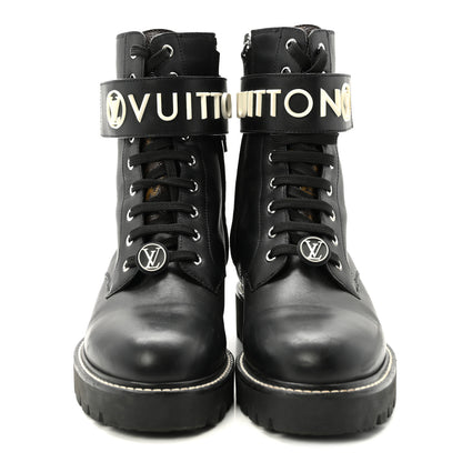 Louis Vuitton Calfskin Territory Flat Ranger Boots 38 Black 3 of 8