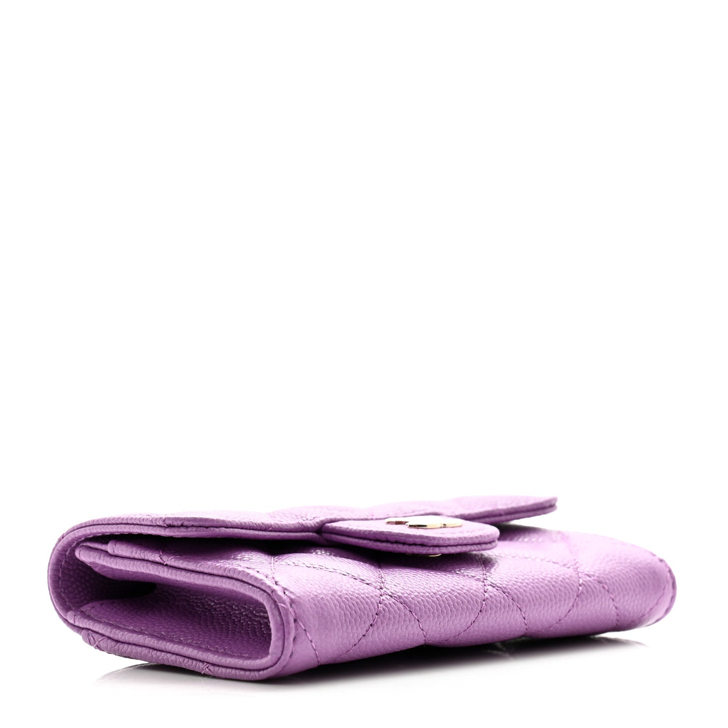Chanel Caviar Quilted Flap Card Holder Wallet Purple 4 of 9