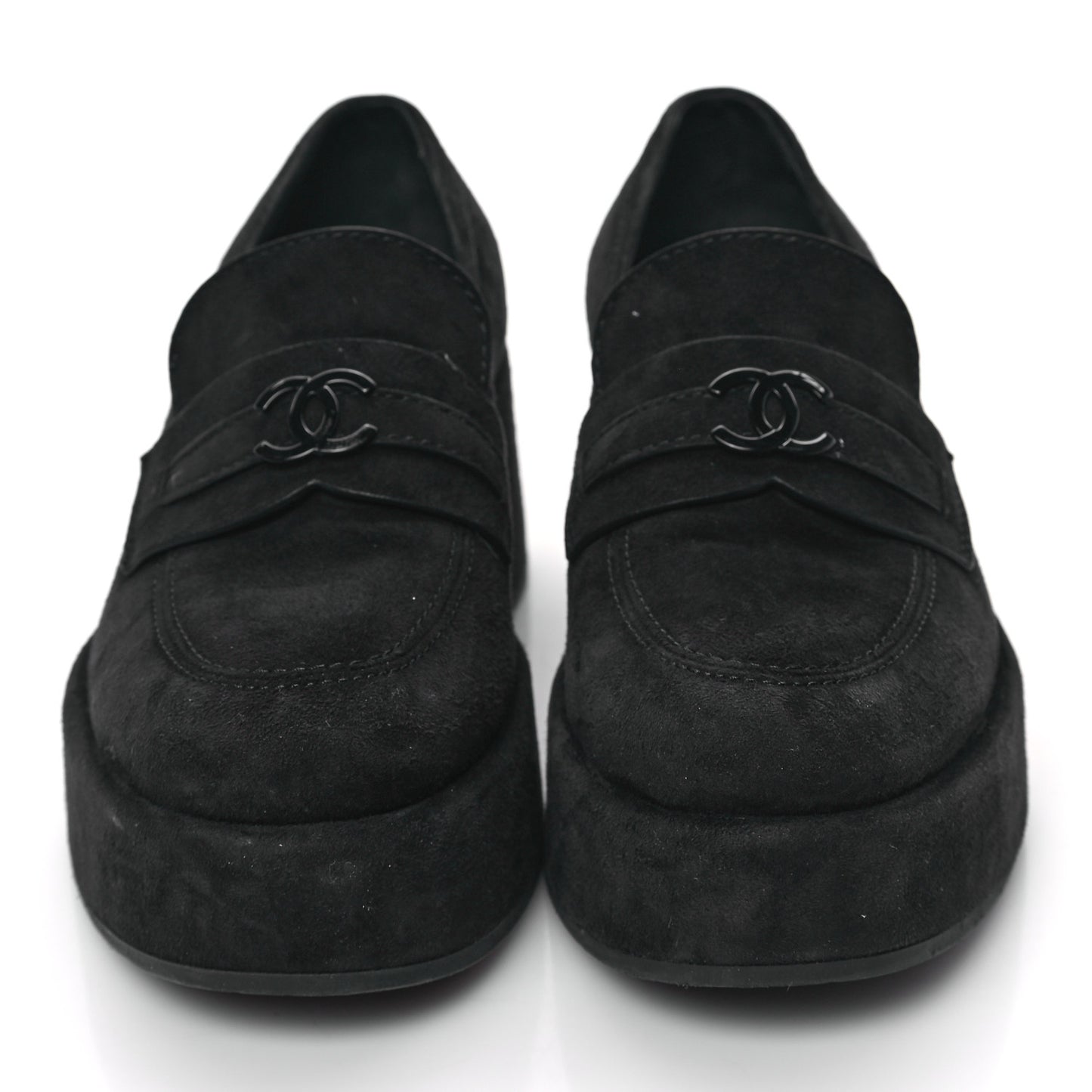 Suede CC Platform Loafers 36.5 Black