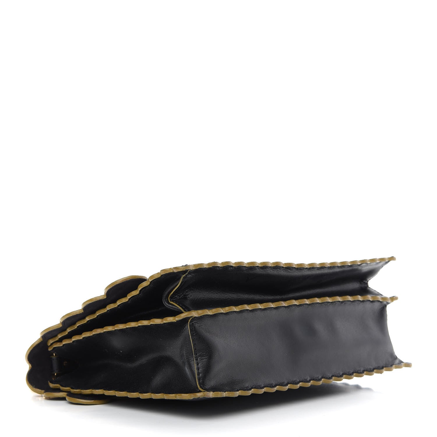 Fendi Vitello Liberty Scalloped Studded Kan I Shoulder Bag Black 4 of 11