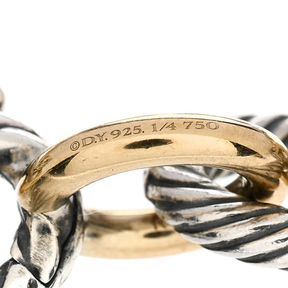 David Yurman Sterling Silver 18K Yellow Gold 12mm Medium Oval Link Bracelet 3 of 3