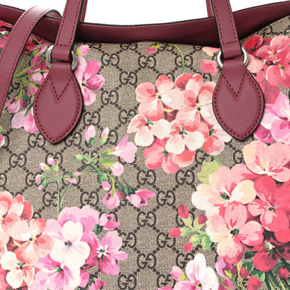 Gucci GG Supreme Monogram Blooms Linea A Foldover Tote Beige Multicolor Dry Rose 8 of 10