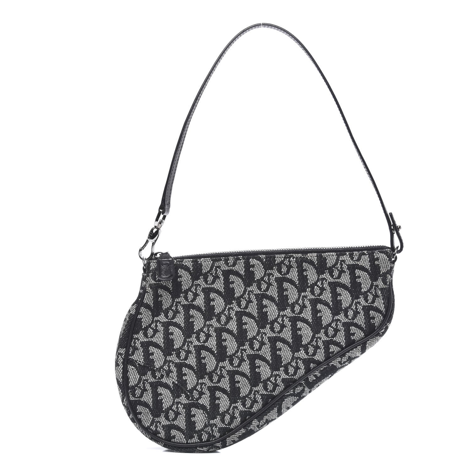 Christian Dior Monogram Mini Saddle Pochette Black 1 of 9