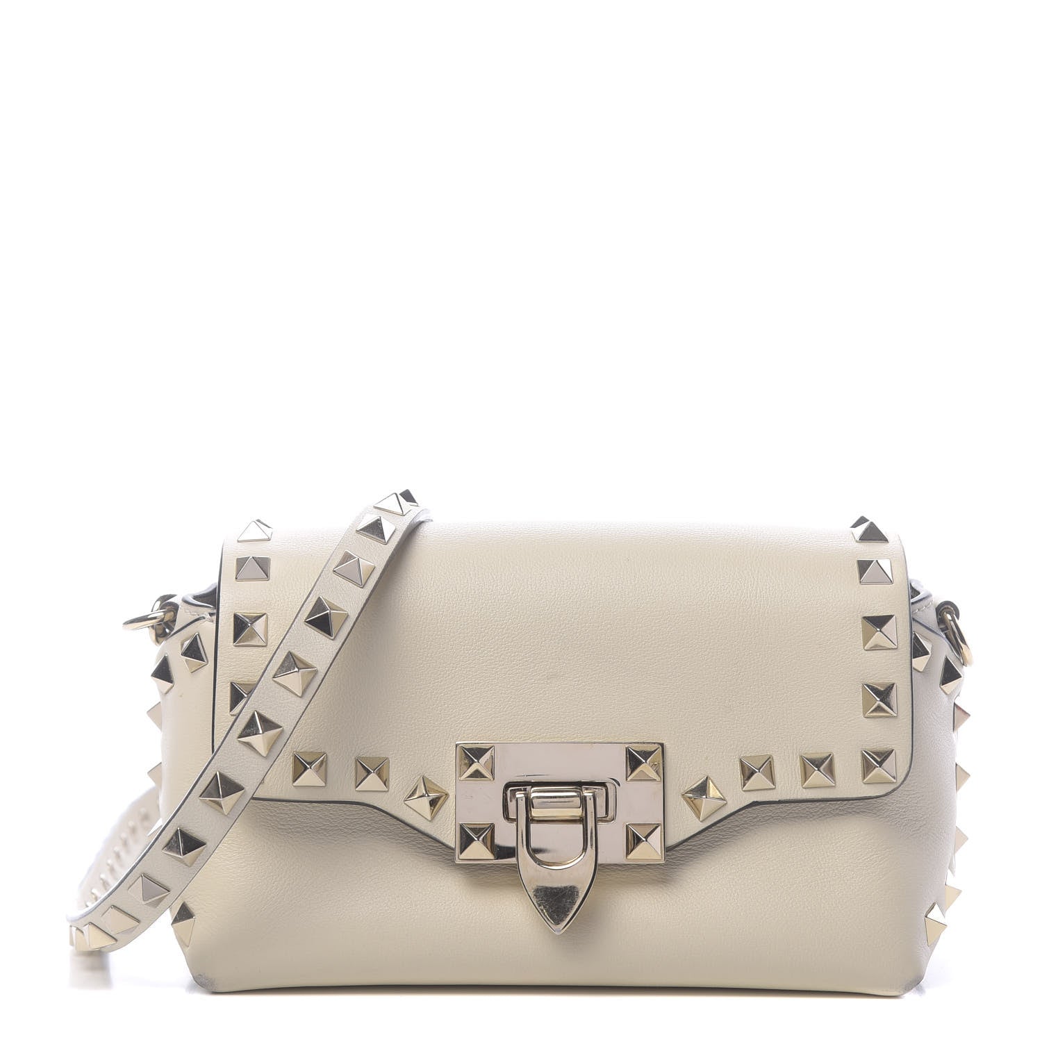 Valentino Garavani Vitello Mini Rockstud Crossbody Bag Light Ivory 1 of 11