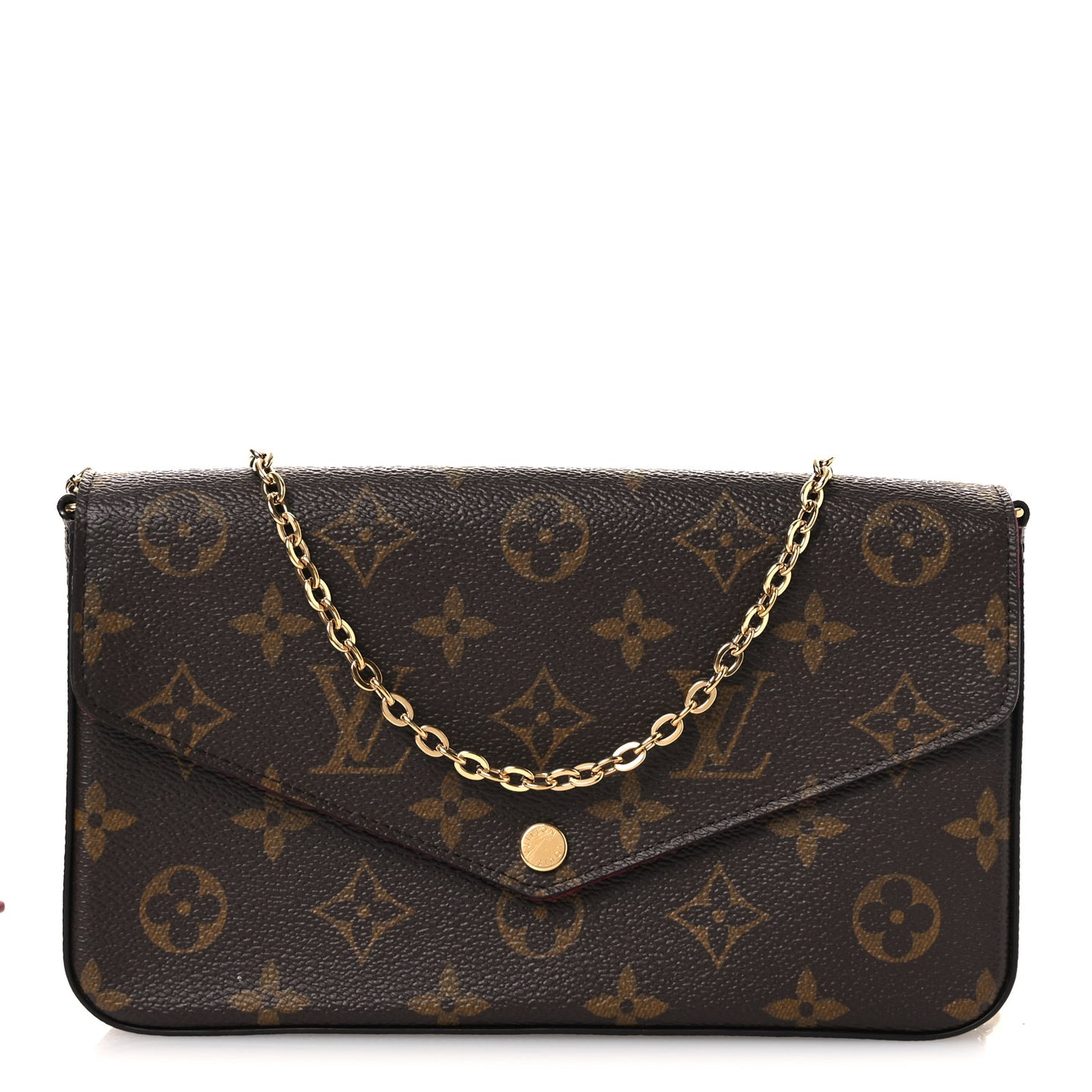 Monogram Pochette Felicie Chain Wallet Fuchsia