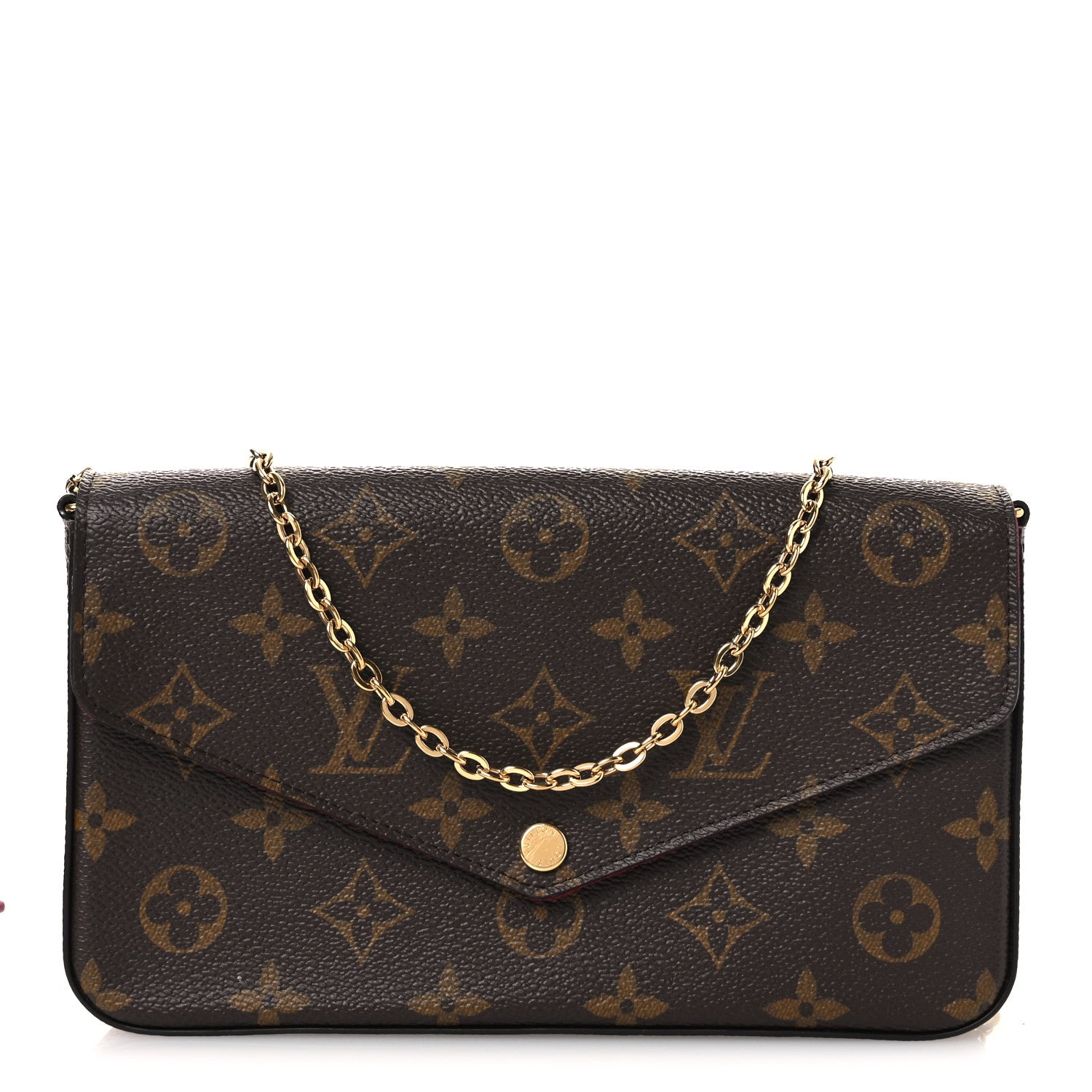 Louis Vuitton Monogram Pochette Felicie Chain Wallet Fuchsia 1 of 11