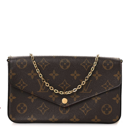 Louis Vuitton Monogram Pochette Felicie Chain Wallet Fuchsia 1 of 11