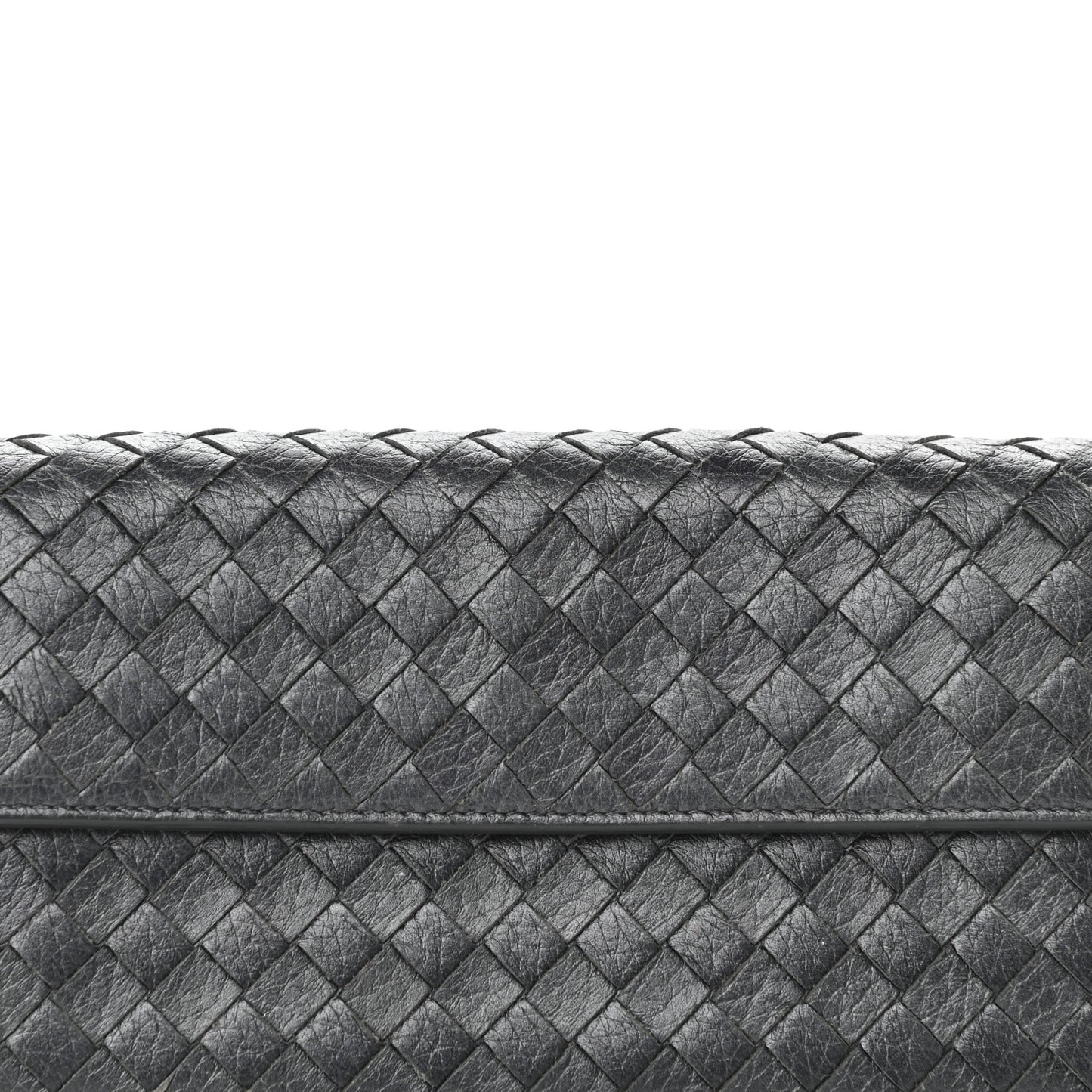 Cervo Intrecciato Continental Flap Wallet Gunmetal