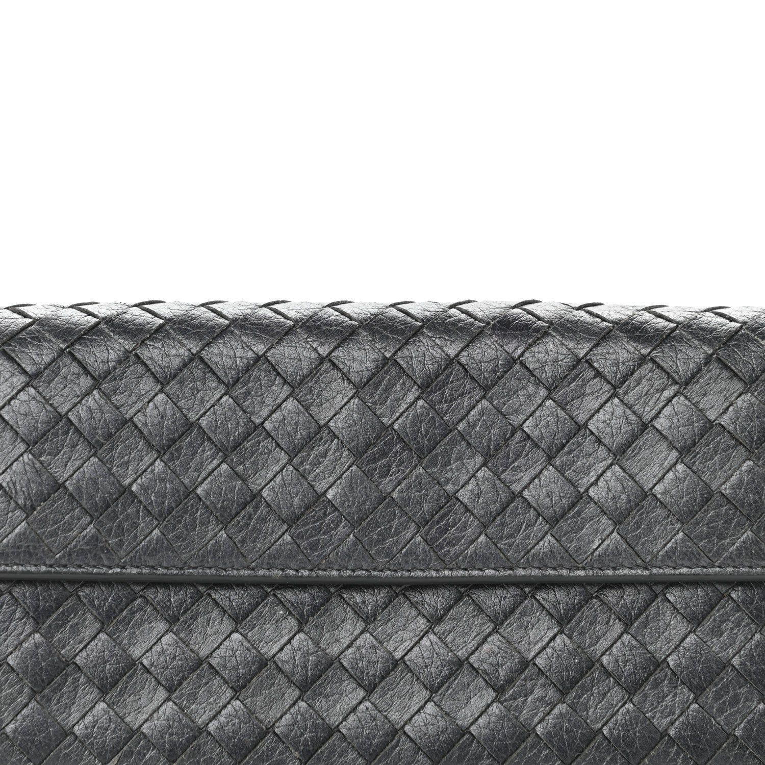 Bottega Veneta Cervo Intrecciato Continental Flap Wallet Gunmetal 7 of 8