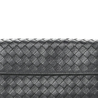 Bottega Veneta Cervo Intrecciato Continental Flap Wallet Gunmetal 7 of 8