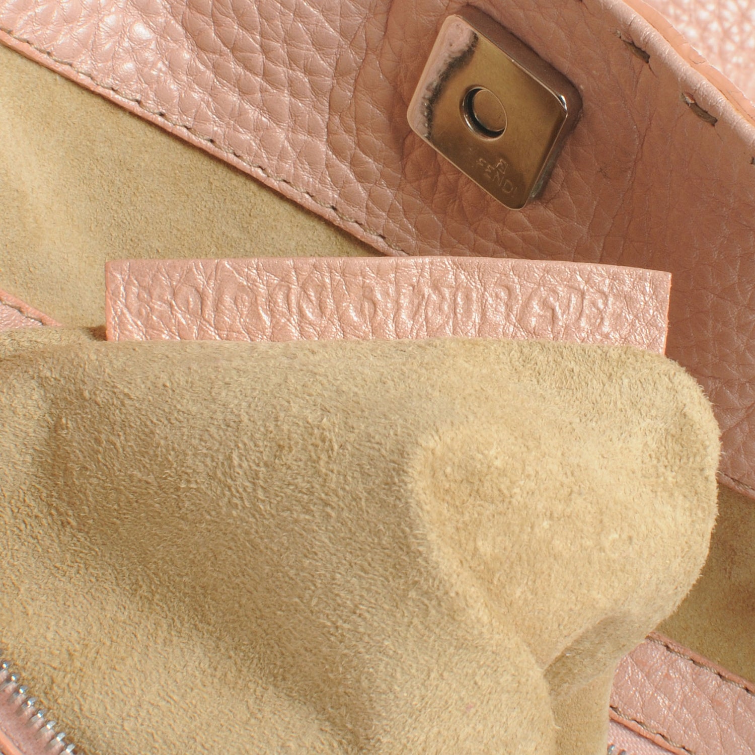 Fendi Calfskin Romano Selleria Bucket Hobo Pink 8 of 8