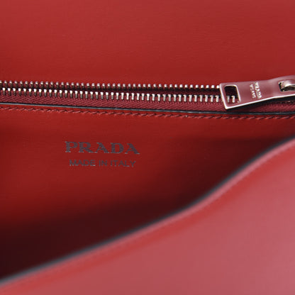 Prada Saffiano City Calfskin Studded Large Elektra Shoulder Bag Fuoco Black 6 of 9