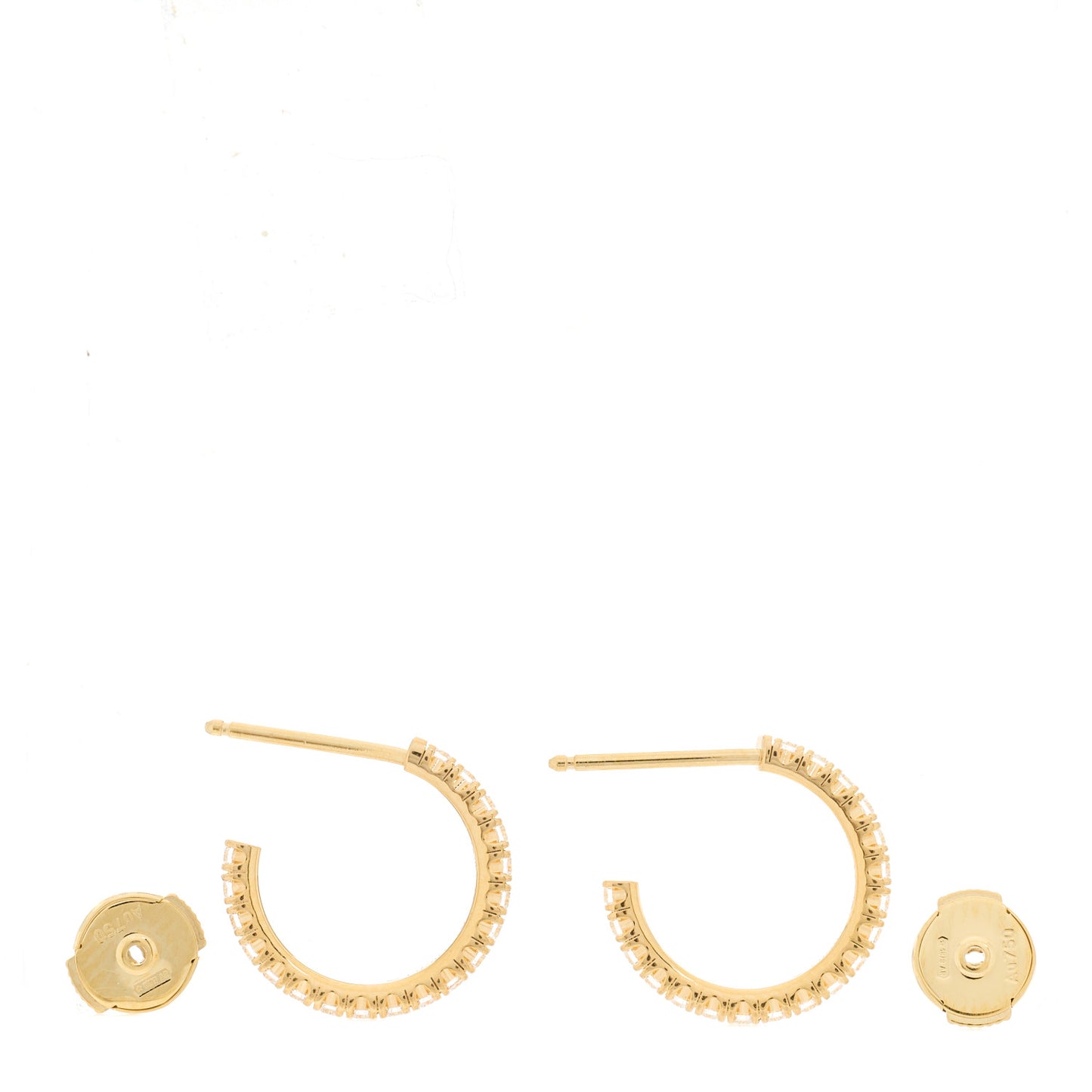 18K Yellow Gold Diamond SM Etincelle De Cartier Hoop Earrings