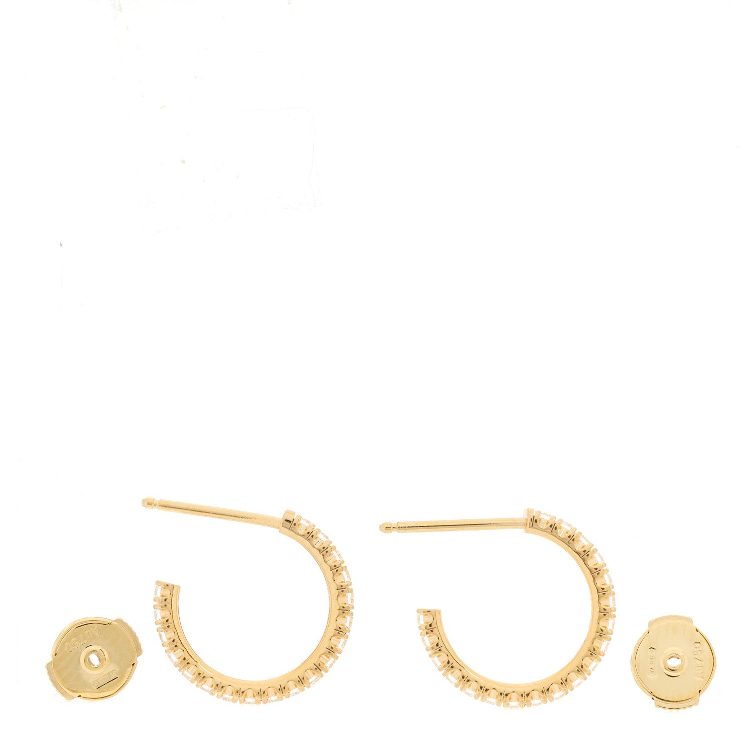Cartier 18K Yellow Gold Diamond SM Etincelle De Cartier Hoop Earrings 3 of 6