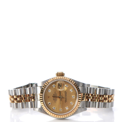 Rolex Stainless Steel 18K Yellow Gold Diamond 26mm Oyster Perpetual Datejust Watch Champagne 69173 3 of 8