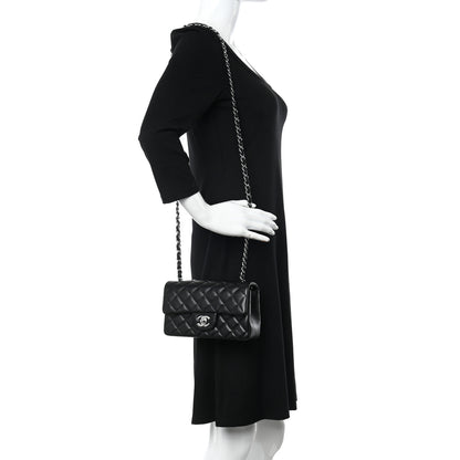 Chanel Lambskin Quilted Mini Rectangular Flap Black 2 of 12