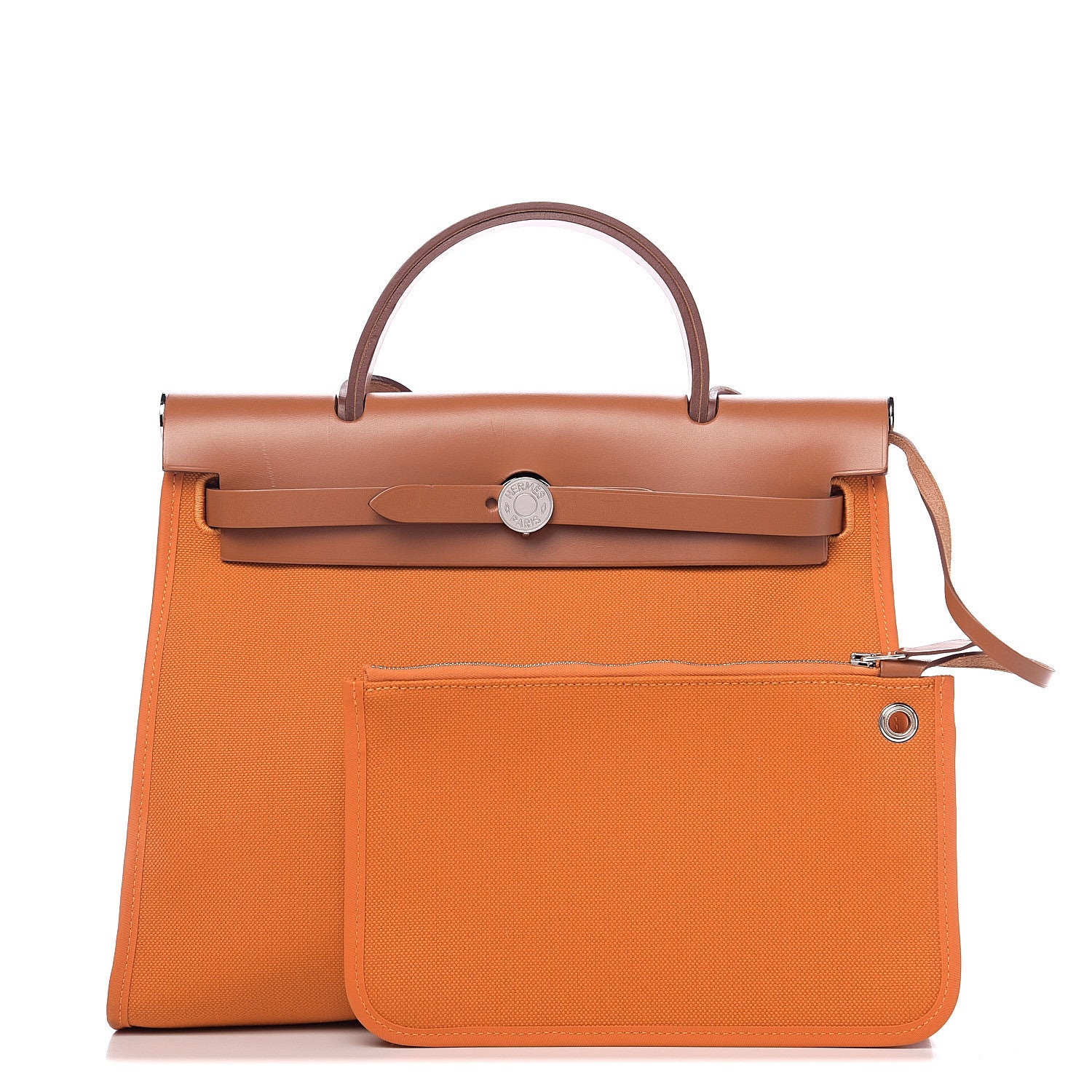 Hermes Vache Hunter Toile Herbag Zip 31 PM Orange 1 of 12