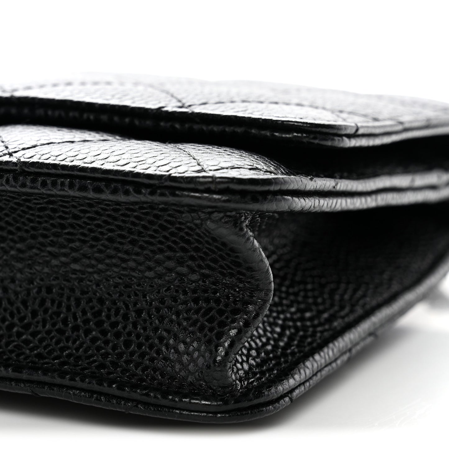 Caviar Quilted Wallet on Chain WOC Black