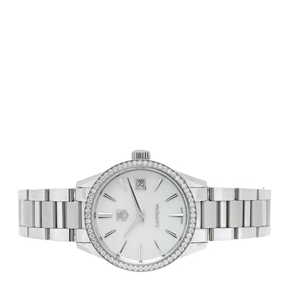 Tag Heuer Stainless Steel Diamond Bezel Mother of Pearl 32mm Carrera Lady Quartz Watch WAR1315-0 2 of 5