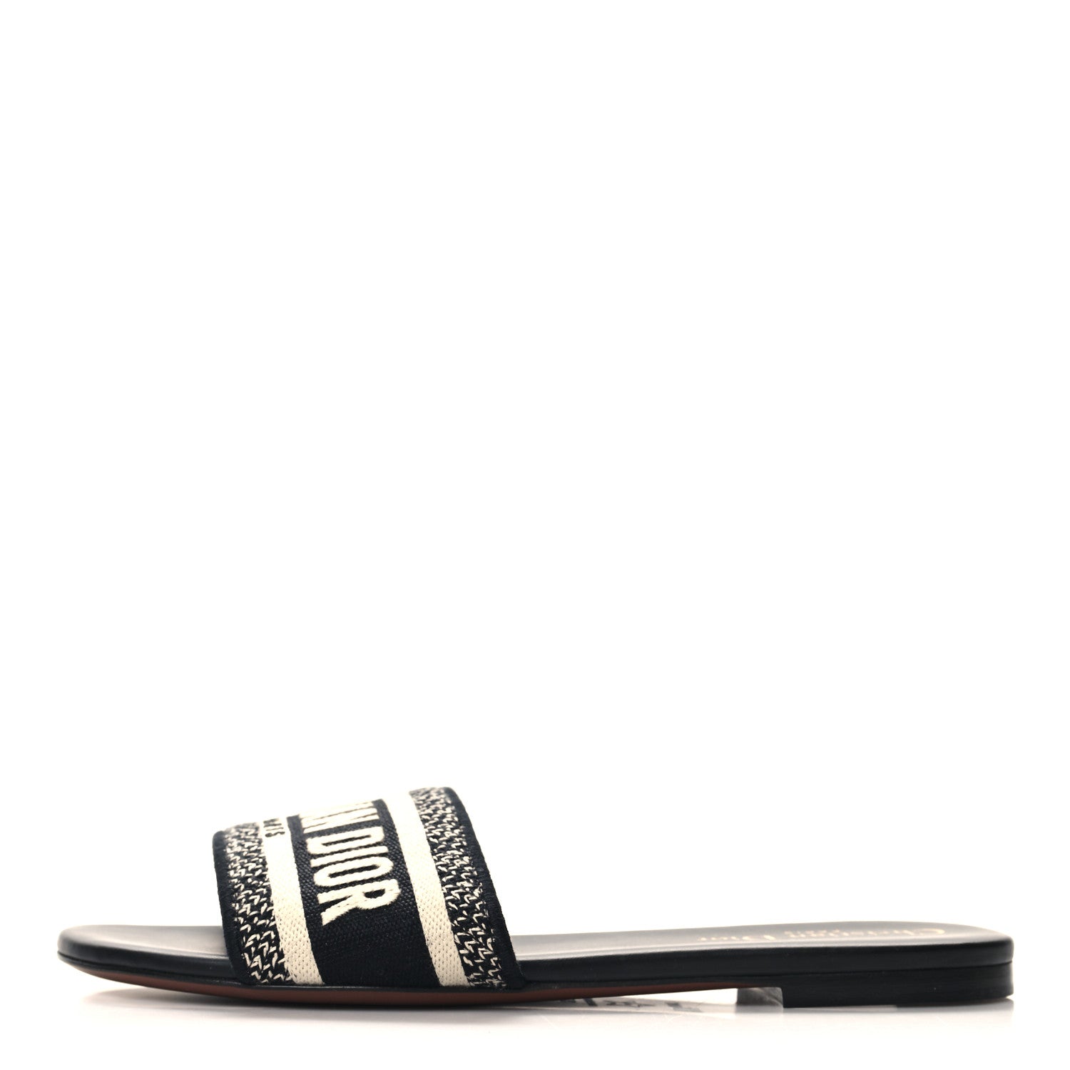 ディオール　ミュール Christian Dior Canvas Embroidered Dway Mules Slide Sandals 37 Deep