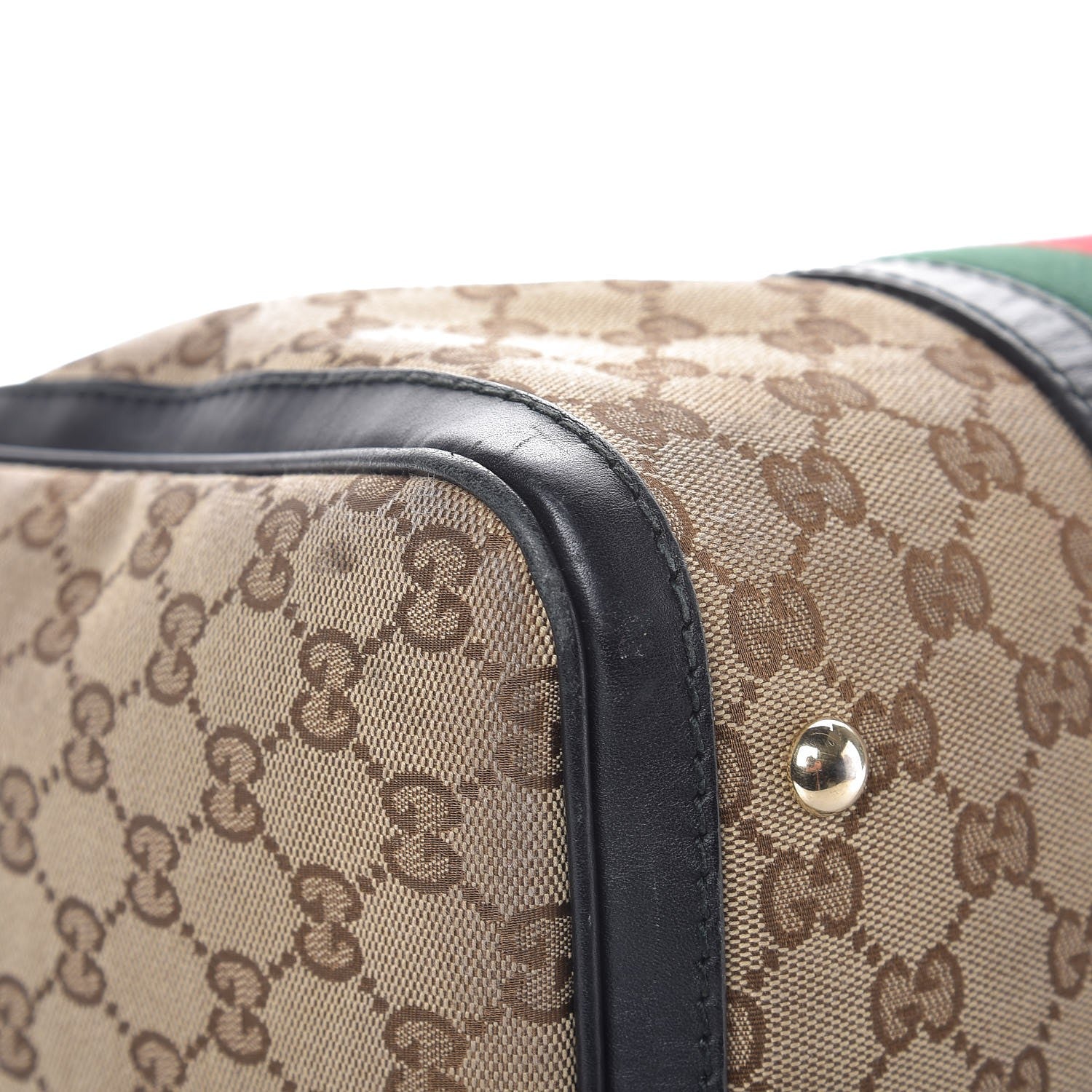 Gucci Monogram Vintage Web Medium Boston Black 20 of 24