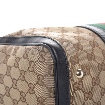 Gucci Monogram Vintage Web Medium Boston Black 20 of 24