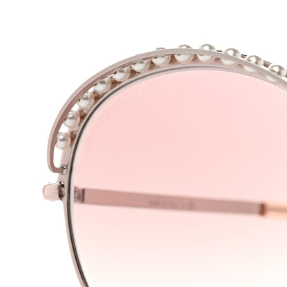 Chanel Pearl Round Sunglasses 4247-H Pink Gold 7 of 7