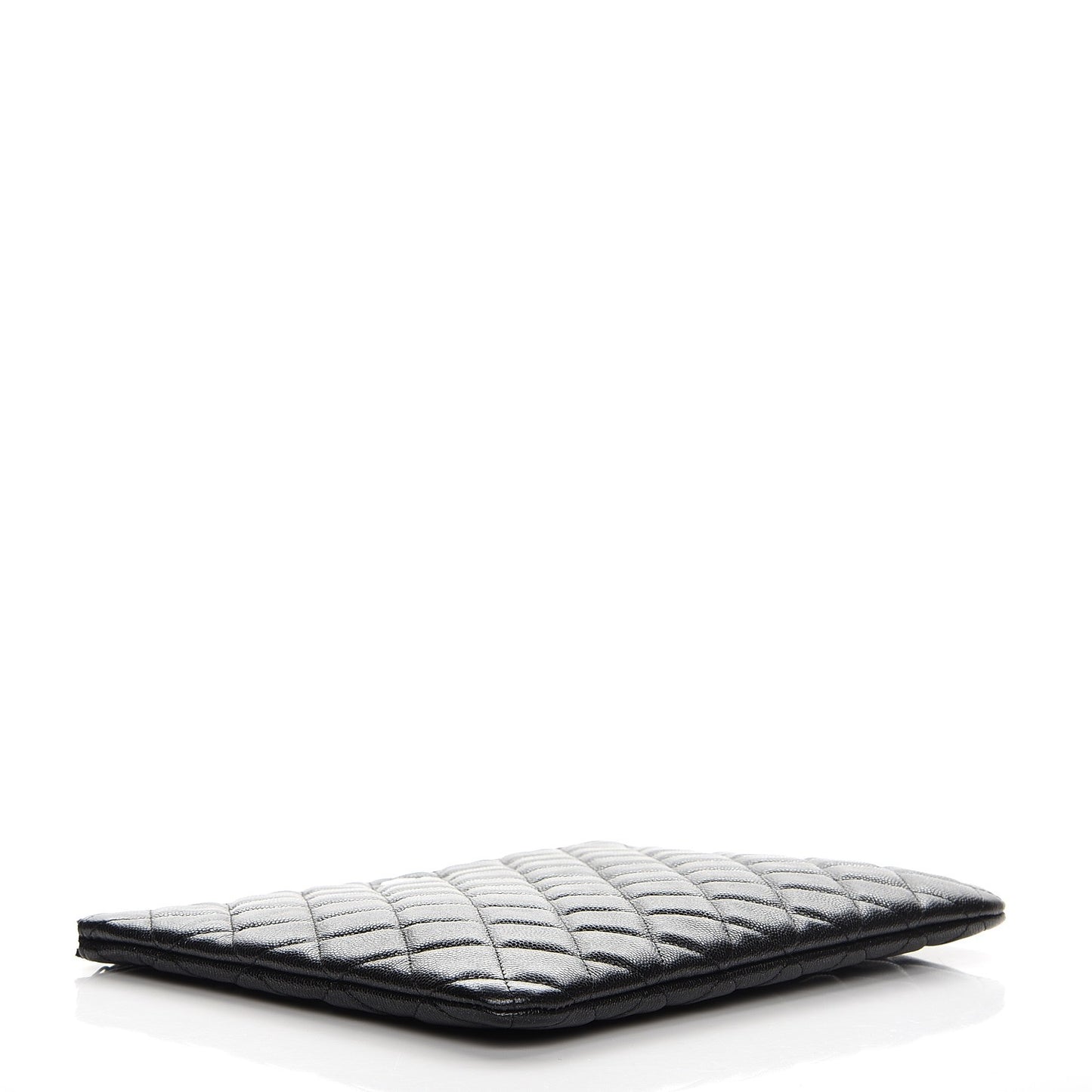 Metallic Caviar Quilted Medium Cosmetic Case Black