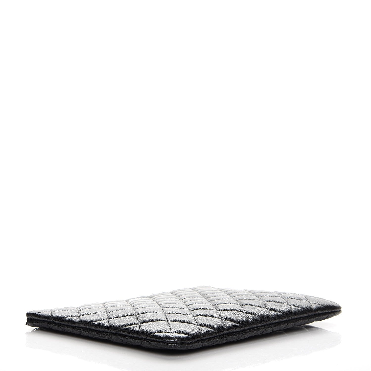 Chanel Metallic Caviar Quilted Medium Cosmetic Case Black 4 of 9