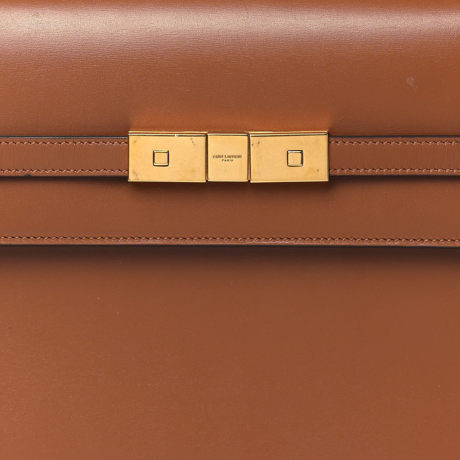 Saint Laurent Smooth Calfskin Manhattan Shoulder Bag Cognac 8 of 11