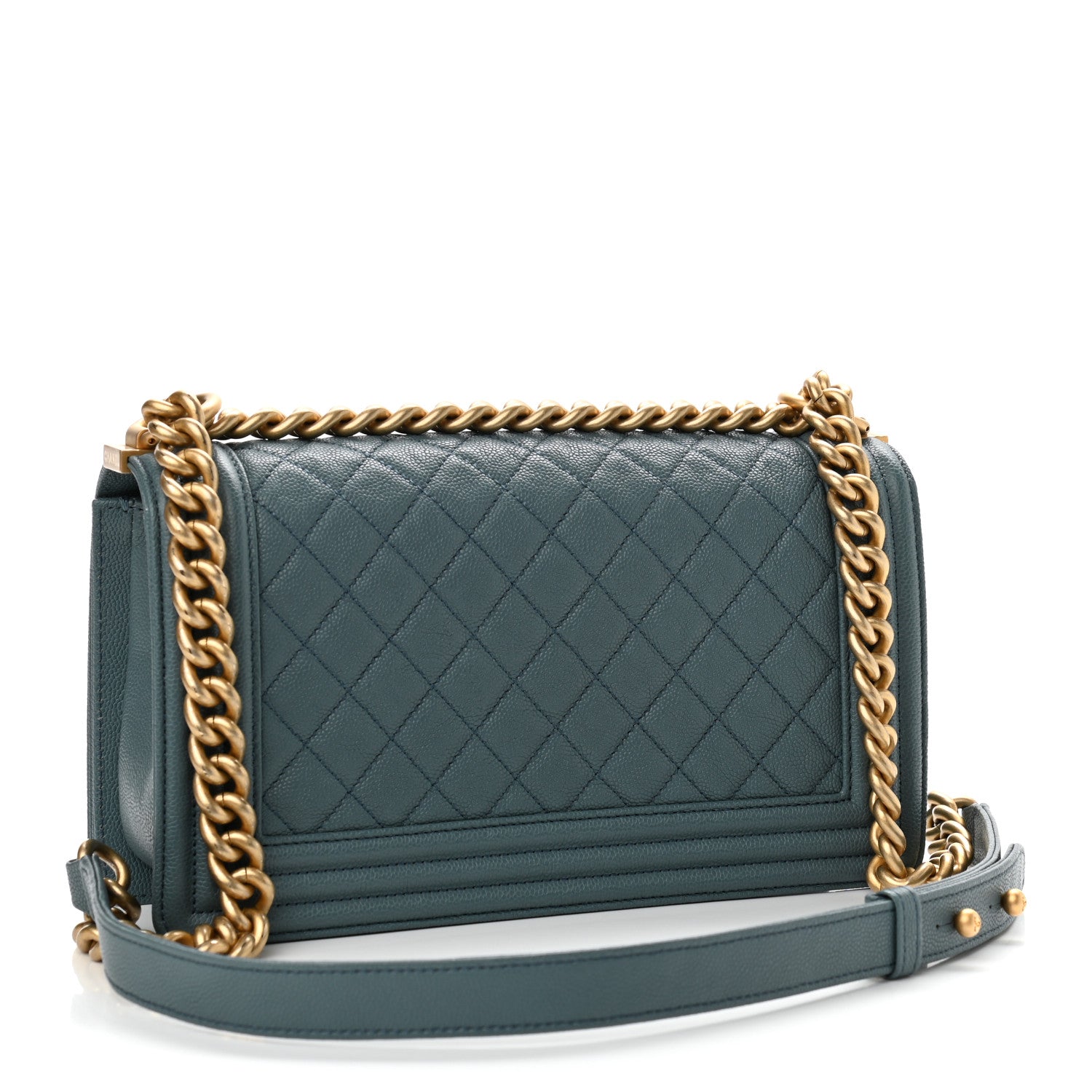 Chanel Caviar Quilted Medium Boy Flap Blue 2 of 10