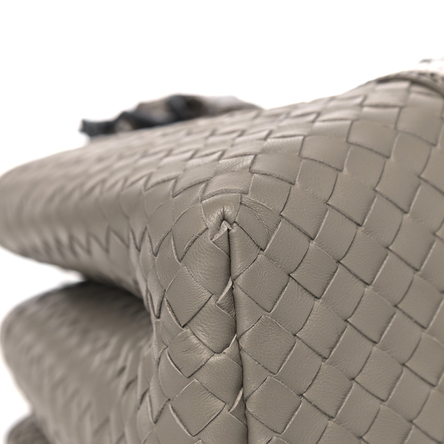 Bottega Veneta Nappa Intrecciato Snakeskin Small Flow Wave Tote Mink 7 of 18