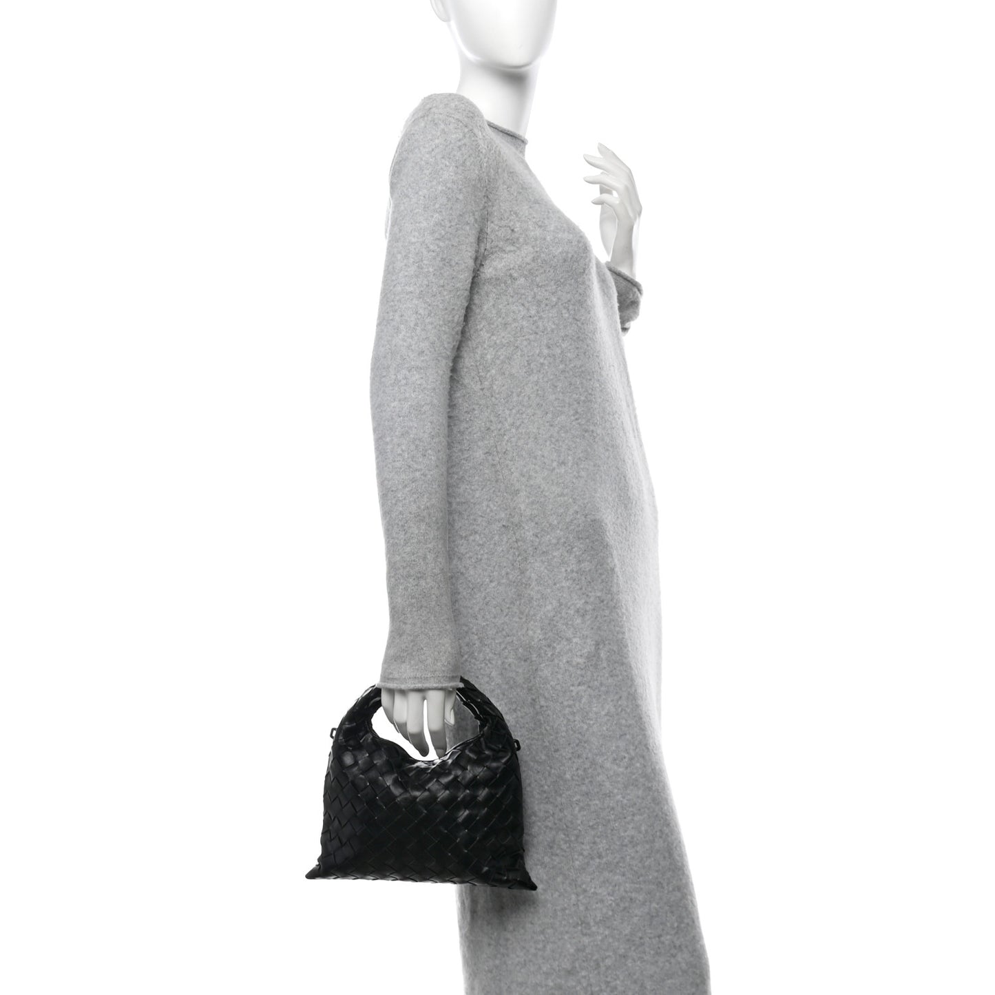 Calfskin Intrecciato Mini Hop Black
