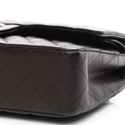 Chanel Caviar Quilted Medium Double Flap Dark Brown 9 of 9