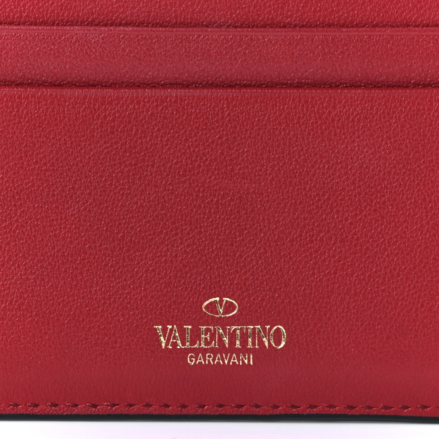 Vitello Rockstud Card Holder Red