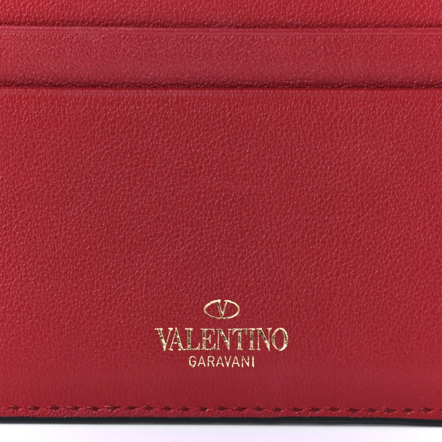 Valentino Garavani Vitello Rockstud Card Holder Red 6 of 8