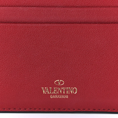 Valentino Garavani Vitello Rockstud Card Holder Red 6 of 8