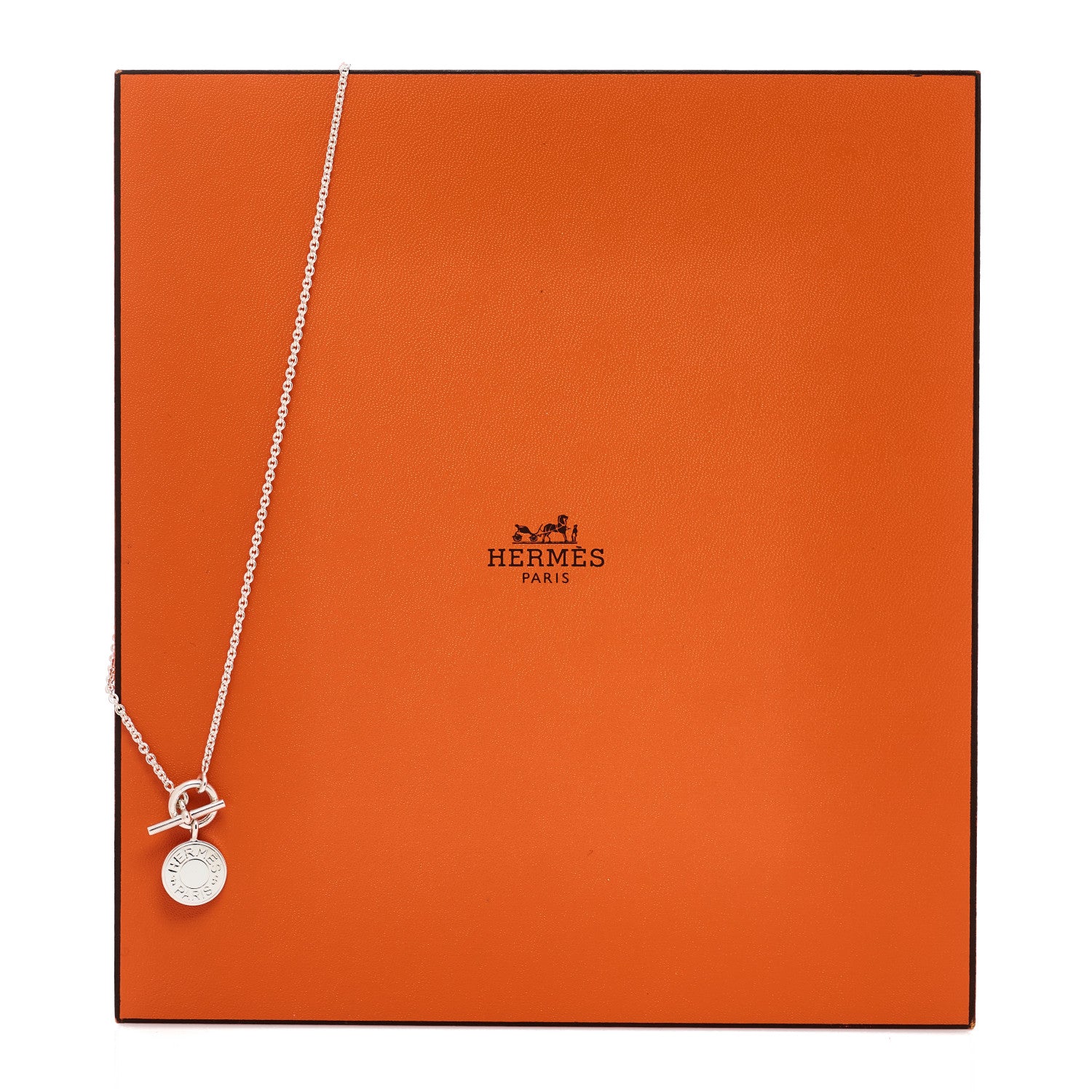 Hermes Sterling Silver Amulettes H Confettis Pendant Necklace 4 of 4