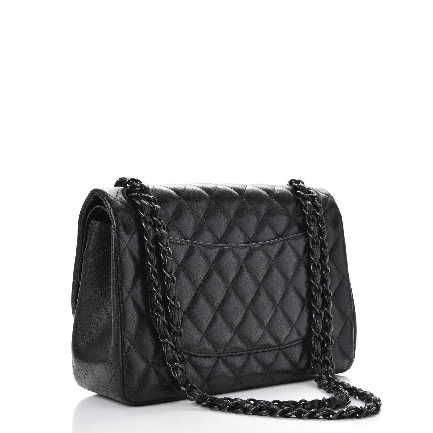 Chanel Lambskin Quilted Jumbo Double Flap So Black 4 of 16