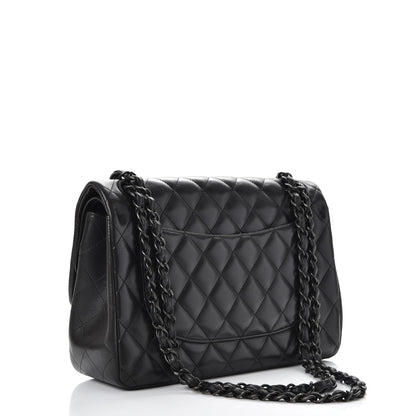 Chanel Lambskin Quilted Jumbo Double Flap So Black 4 of 16
