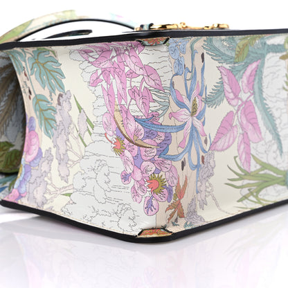 Gucci New Shangai Calfskin Tiger Savanah Mini Horsebit 1955 Foldover Top Handle Bag Chalky White Multicolor 8 of 10