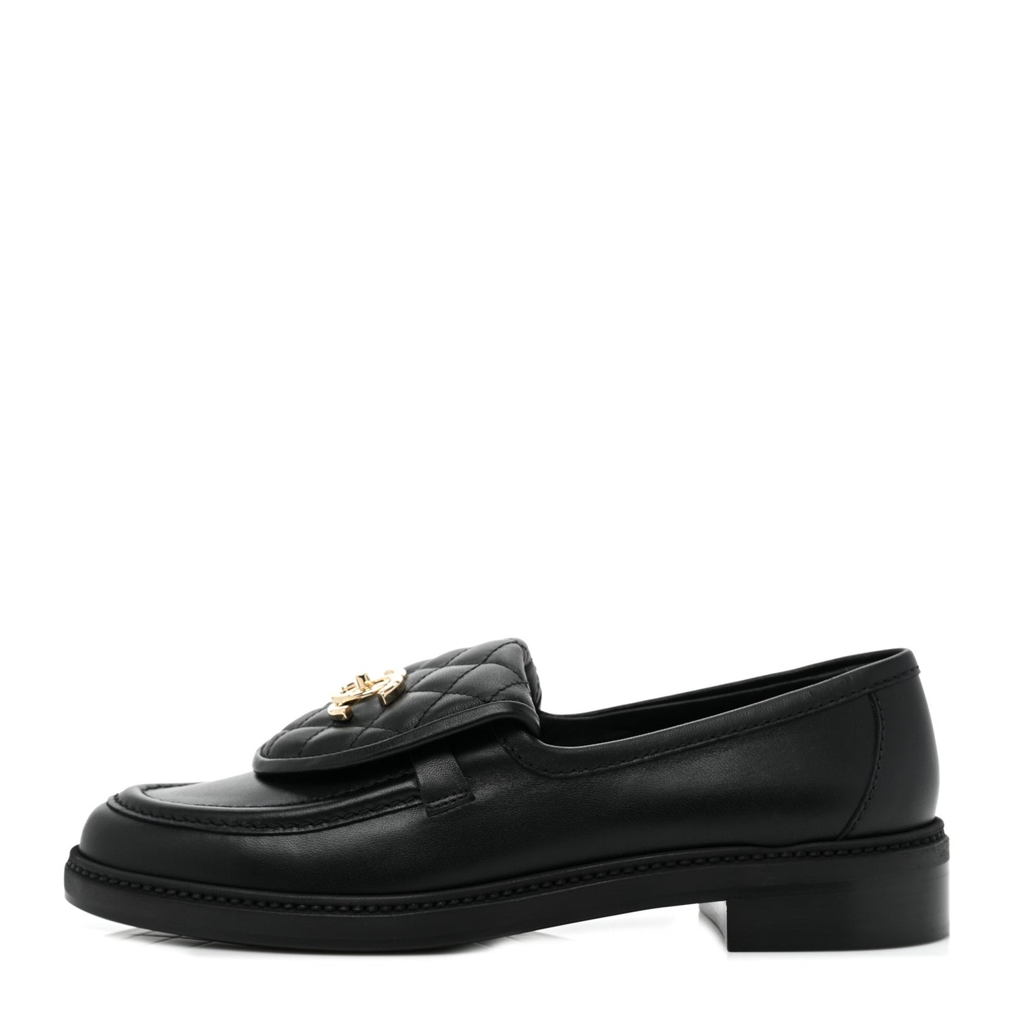 Lambskin Quilted CC Turnlock Loafers 39.5 Black