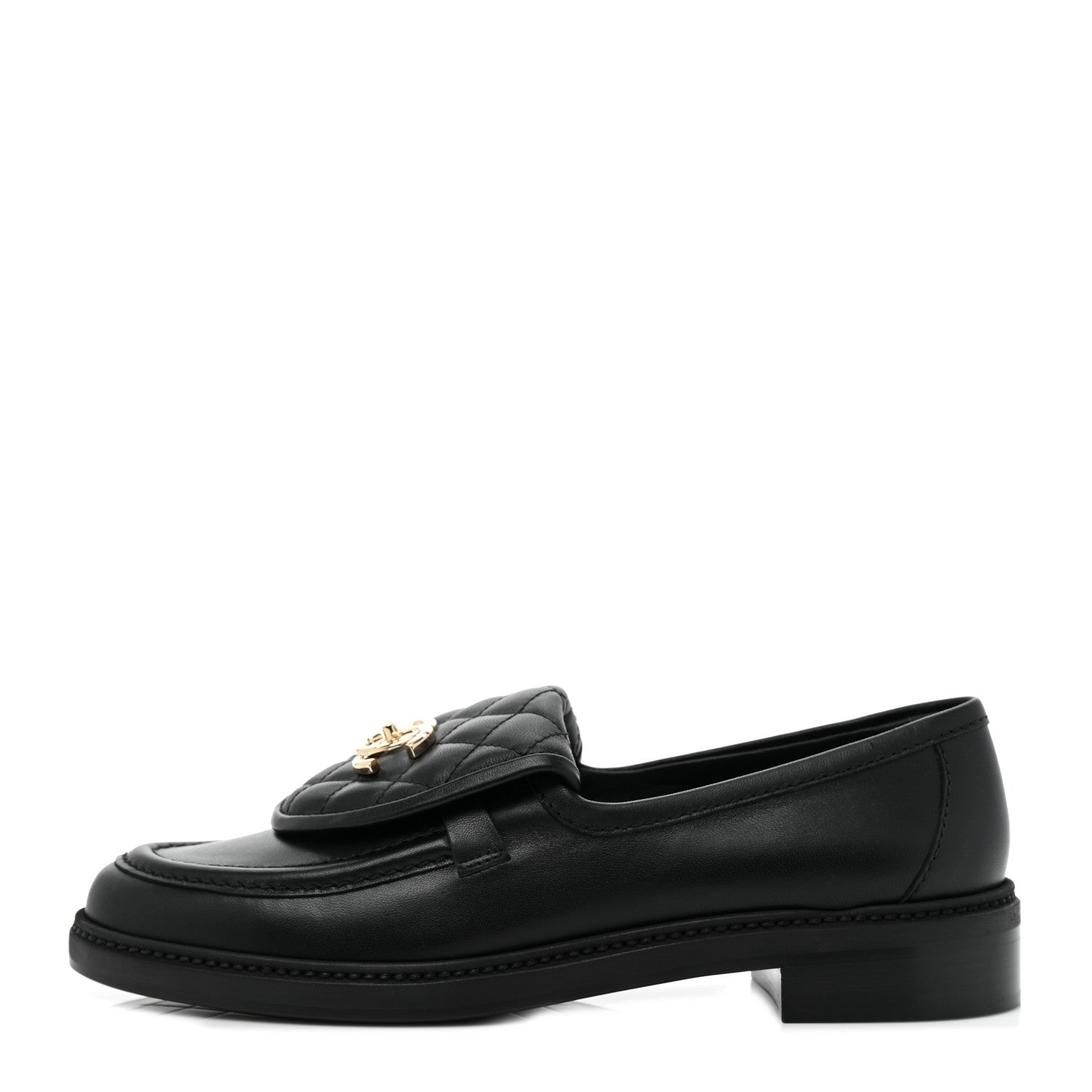 Chanel Lambskin Quilted CC Turnlock Loafers 39.5 Black 1 of 11
