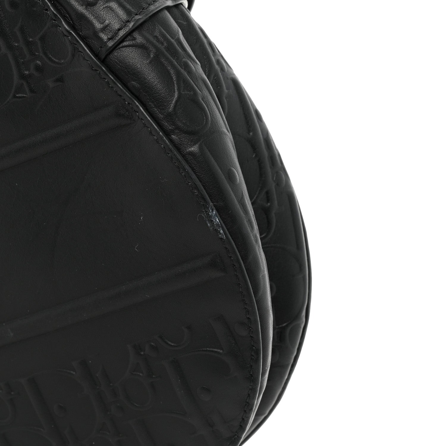 Christian Dior Calfskin Embossed Oblique Saddle Bag Black 15 of 16