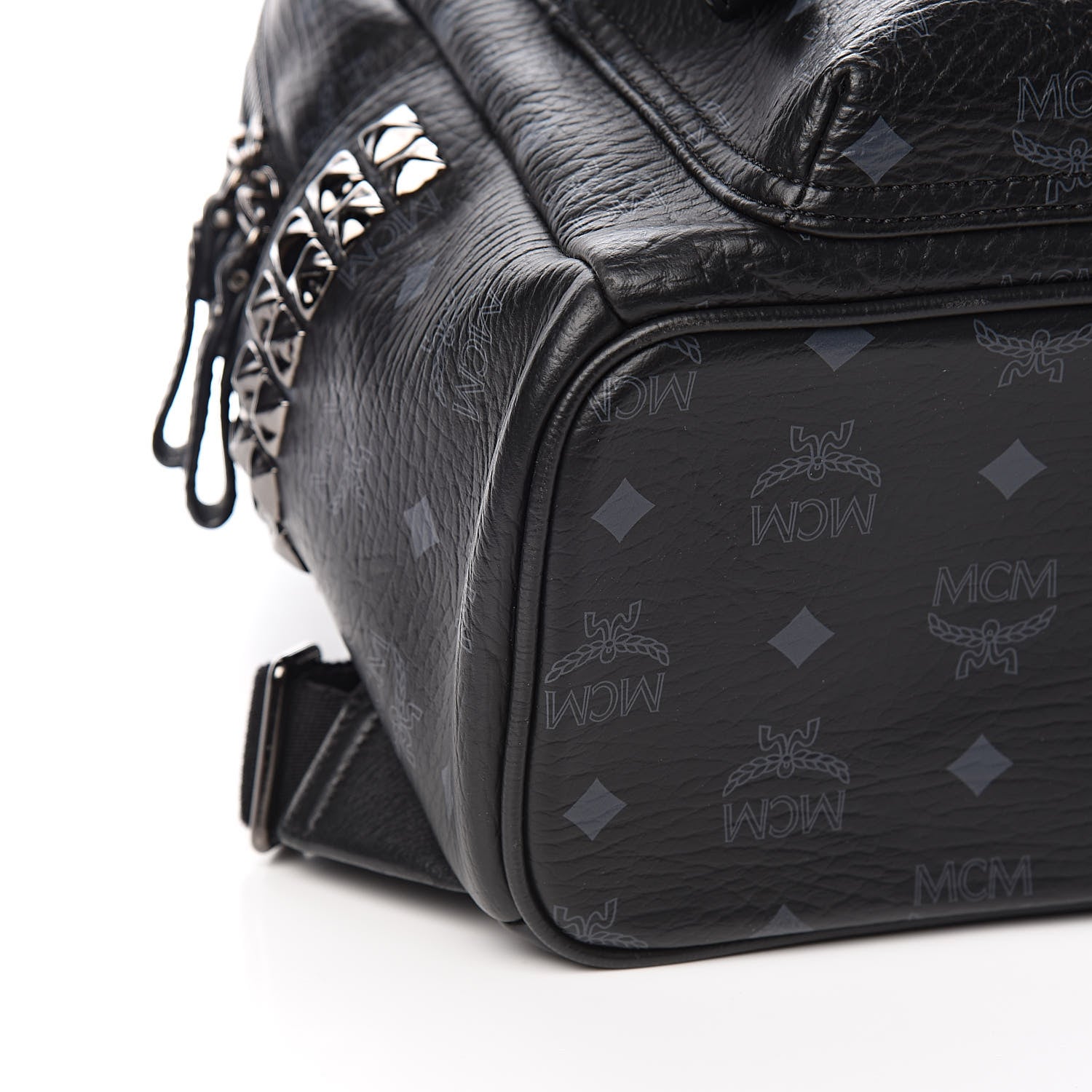 MCM Visetos Small Side Stud Stark Backpack Black 9 of 11