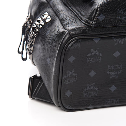 MCM Visetos Small Side Stud Stark Backpack Black 9 of 11