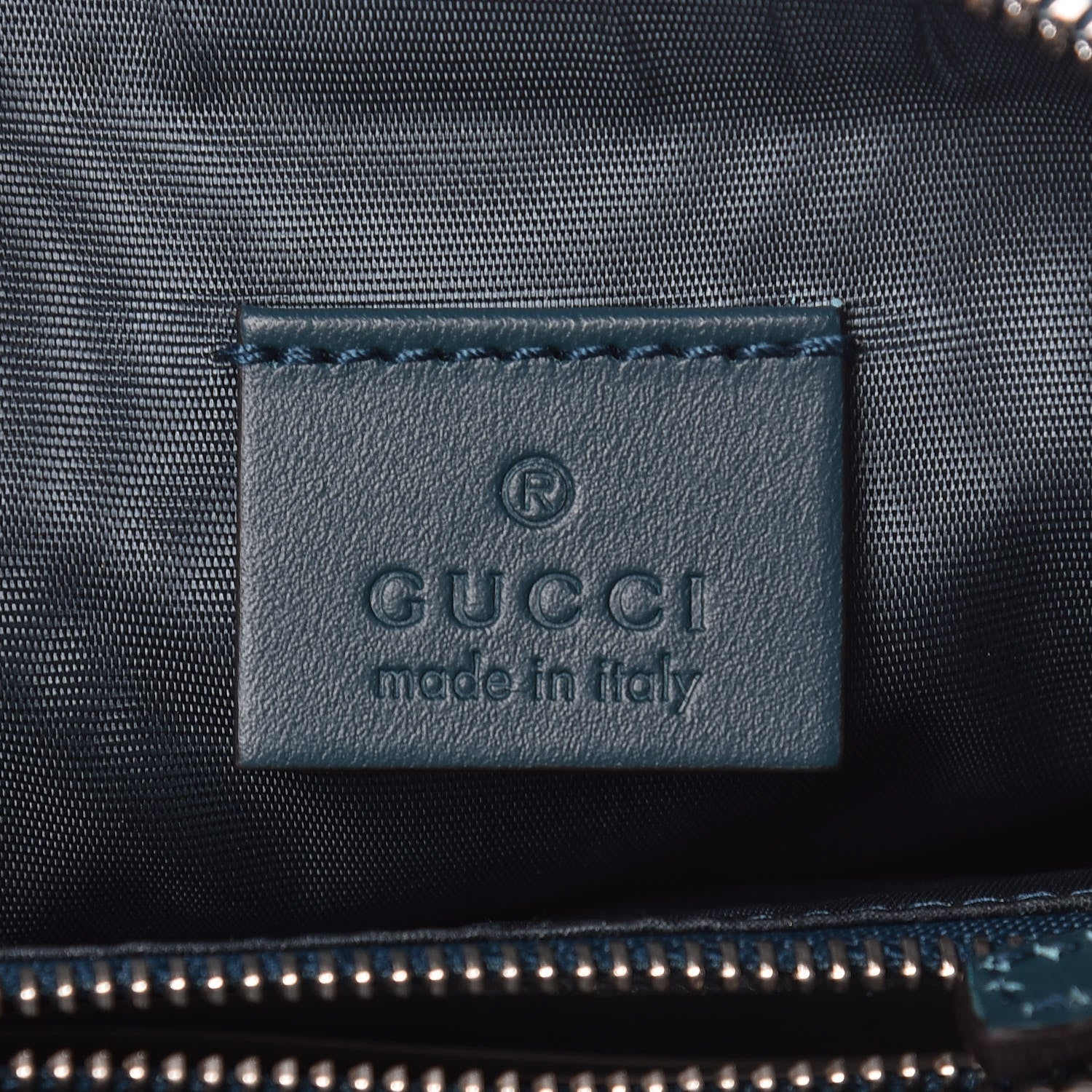 Gucci X SEGA Calfskin GUCCY Stars Mini Dome Shoulder Bag Dusty Turquoise Gold 6 of 9